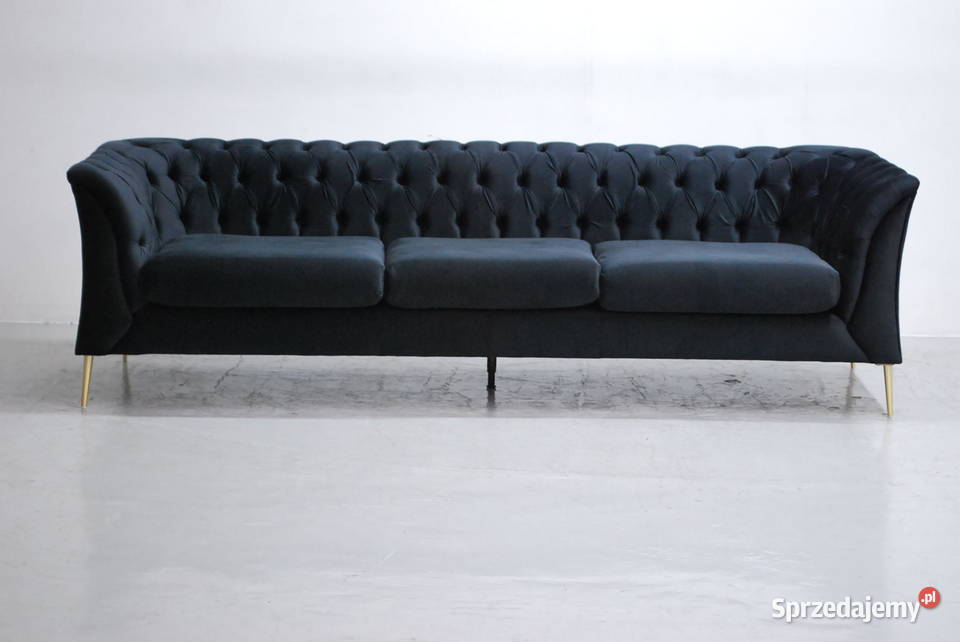 SBJ DESIGN WIELKA SOFA 3 kanapa czarny welur Poznań