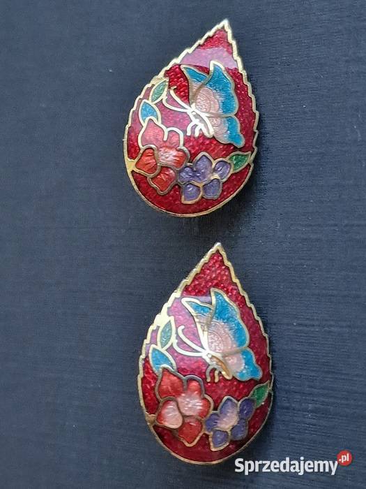 VINTAGE KLIPSY KOSTIUMOWE ART DECO CLOISONNE pozłacane Częstochowa