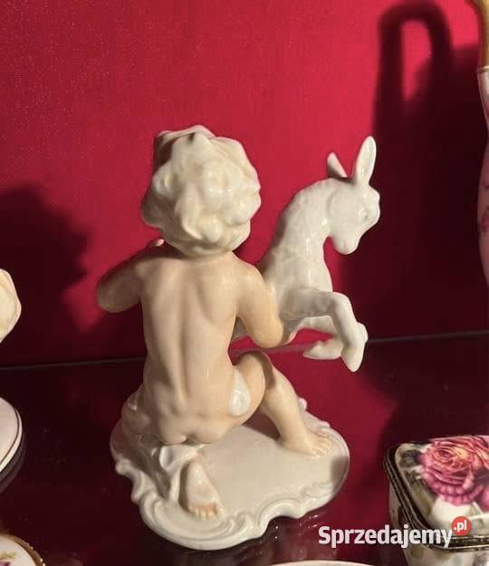 Figurka Putto z koziołkiem Heinz Schaubach 1940 Gdańsk
