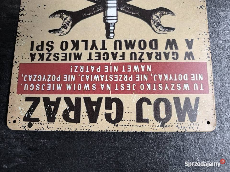 Tabliczka metalowa Mój Garaz plakat poster Zabawne gadgety Częstochowa