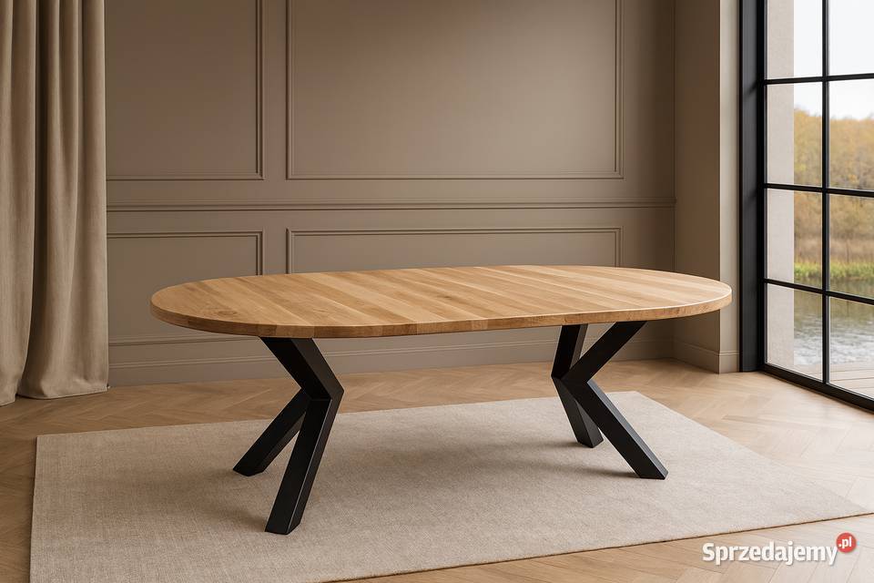 Stół PAJĄK Dębowy Okrągły LOFT Lite Drewno Różne Wrocław