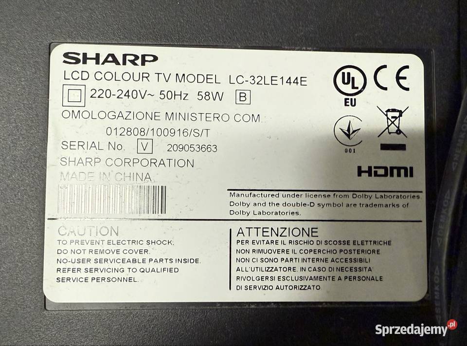 Telewizor sharp 32 cale