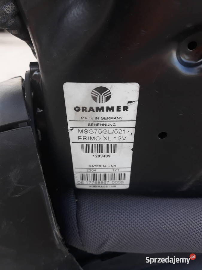 Siedzenie fotel operatora Grammer MSG 75GL521 Błędów