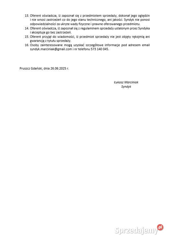 Syndyk sprzeda dyski twarde 250GB 1000 GB Pruszcz Gdański