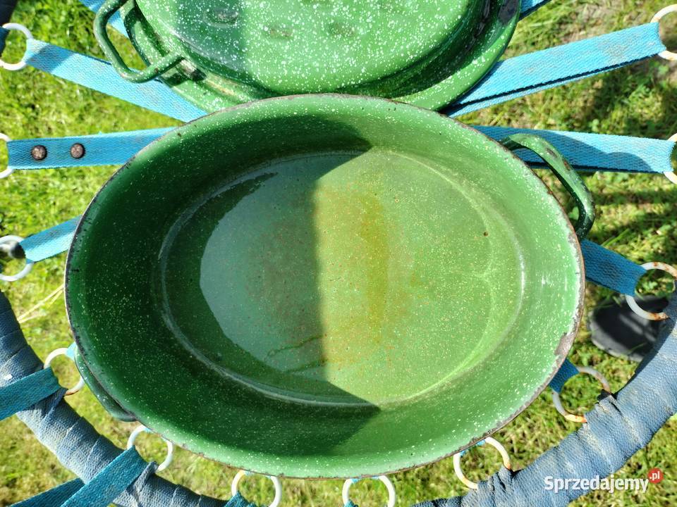 Brytwanka zielona emaliamała używana gęsiarka