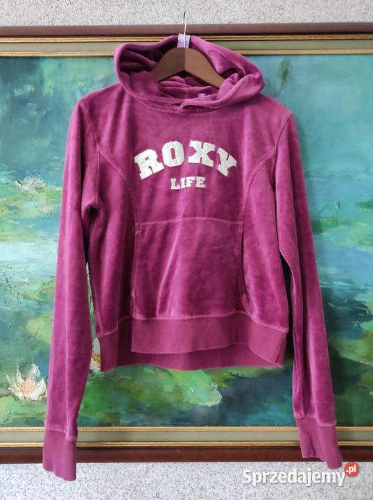 Roxy Quiksilver bluza pluszowa sportowa welurowa fioletowy Kielce