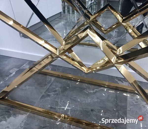 nowoczesna konsola komoda czarnozłota ze stali Nowy Sącz