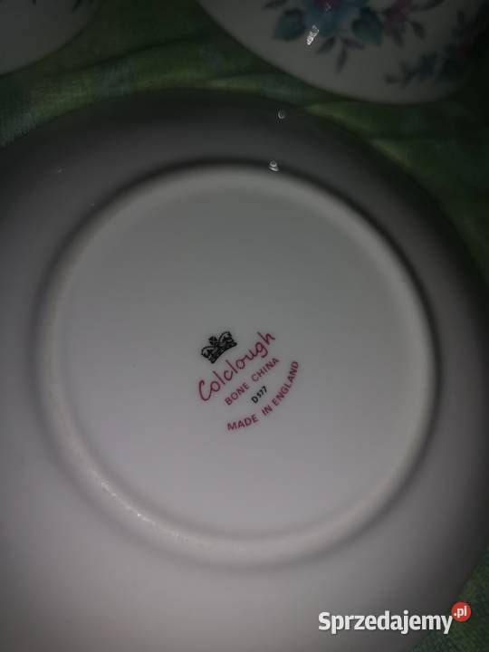 Serwis różowo niebieskie kwiatyColclough Made in Porcelana i szkło pomorskie Gdańsk