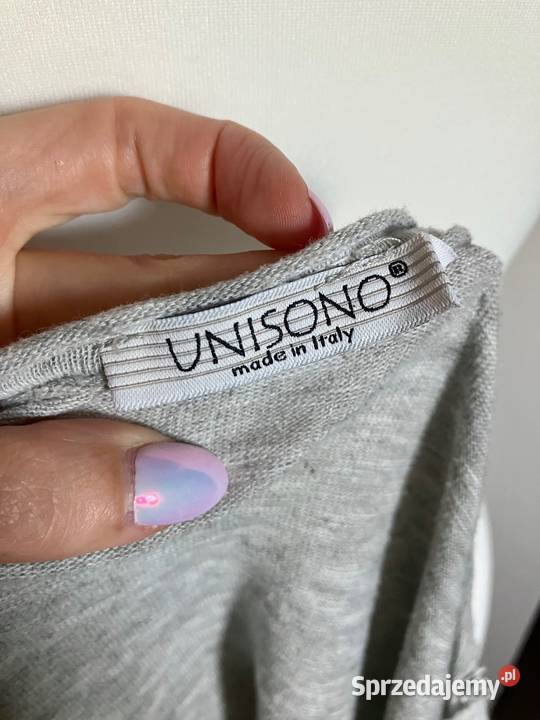 Szara bawełniana bluzka tshirt oversize Unisono szary/srebrny