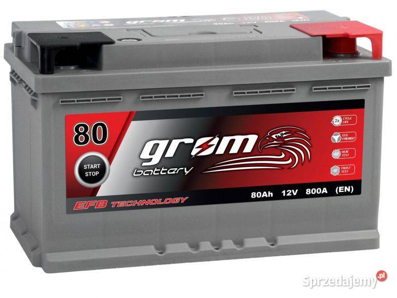 Akumulator GROM EFB STARTSTOP 80Ah 800A Prawy mazowieckie Mińsk Mazowiecki