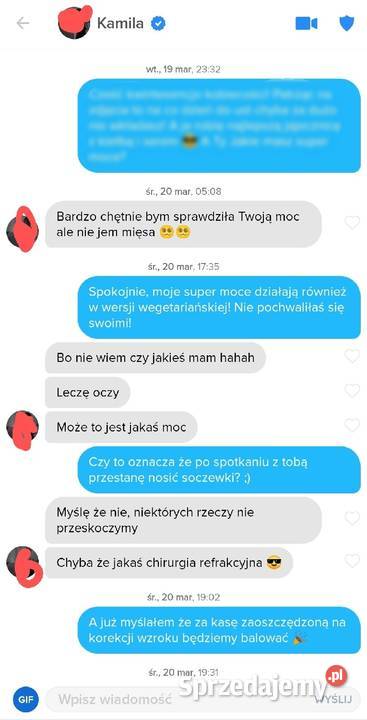 Tinder zacząć rozmowę 69 otwieraczy gotowe Warszawa sprzedam