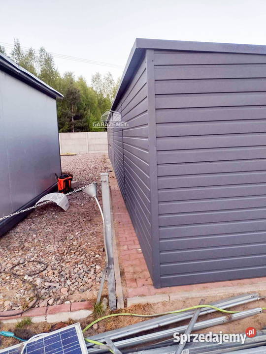 GARAŻ BLASZANY 15m x 6m SPAD TYŁ Brama uchylna Łapanów sprzedam