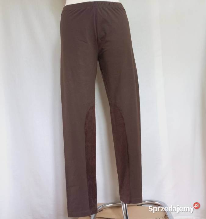 Spodnie brąz Legginsy damskie r 40 bawełna NOWE brązowy/beżowy Spodnie Białystok sprzedam