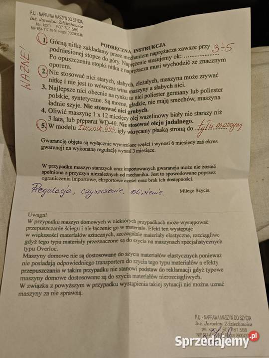 Maszyna do szycia predom Łucznik 444 Rzeszów