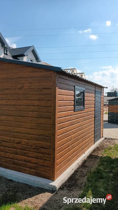 Garaż blaszany 3x5 drewnopodobny z bramą małopolskie