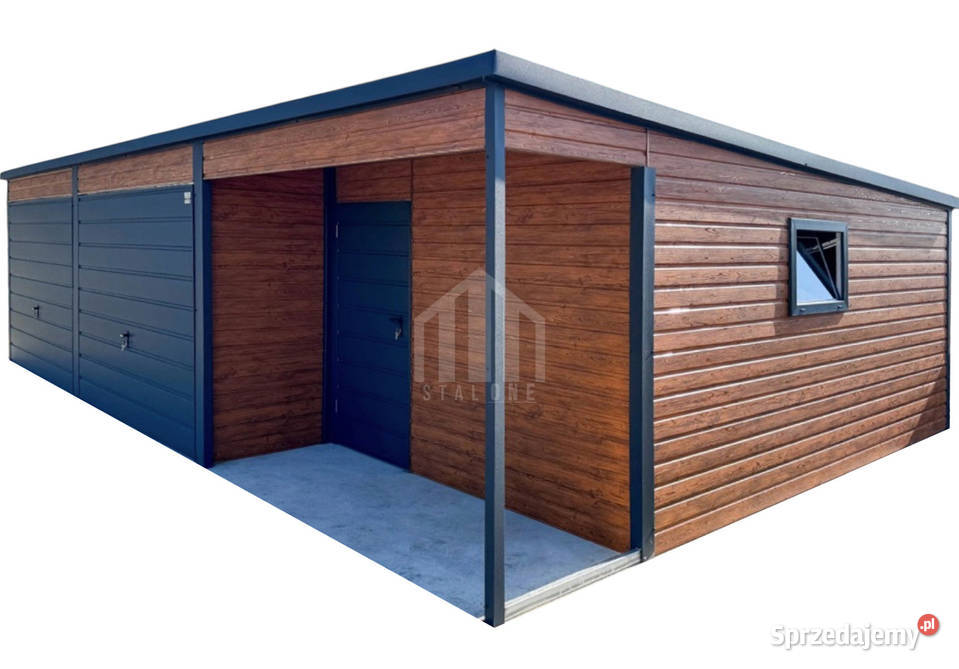 Garaż blaszany 9x5m wnęka 3x1m 2x brama uchylna Iława