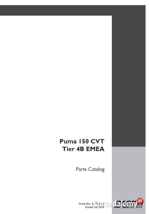 CASE PUMA 150 CVT 2014R katalog części Gdańsk