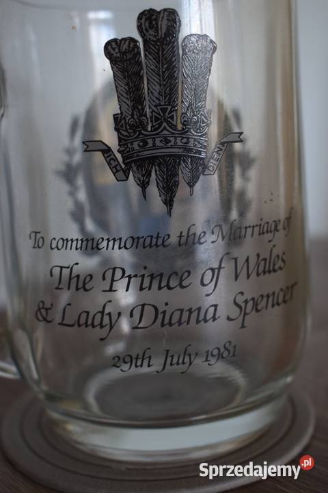 Pamiątkowy kufel małżeństwo Lady Diany z Porcelana i szkło