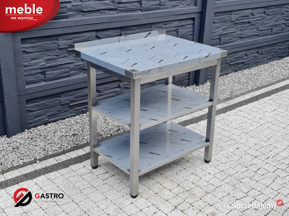 Nowy stół gastronomiczny z 2 półkami wym Ostrów Wielkopolski