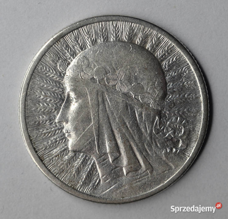 Moneta 2 1933 r Głowa kobiety Srebro Numizmatyka