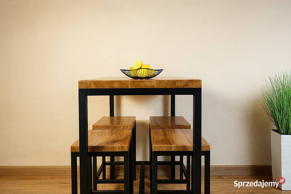 Komplet Barowy LOFT Zestaw Stół Krzesła 100 Lite