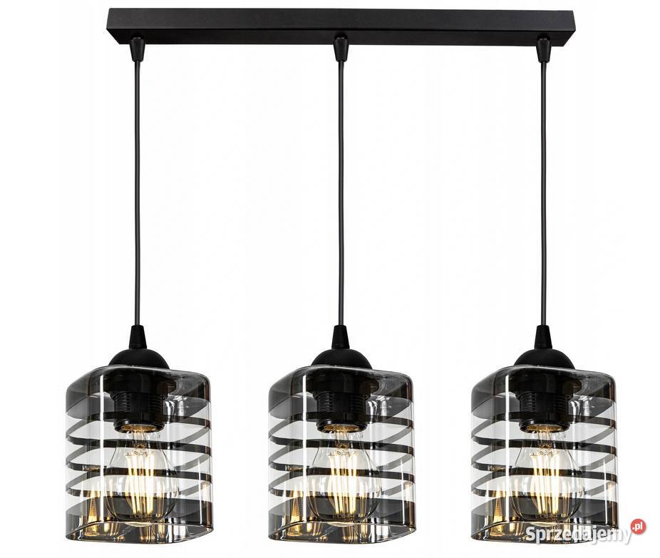 LAMPA WISZĄCA SUFITOWA ŻYRANDOL potrójna szklana