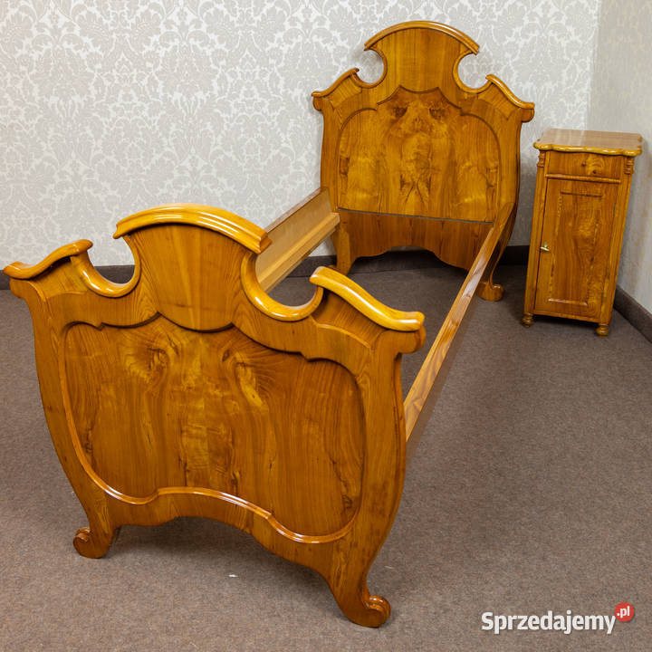 Łóżko szafka nocna biedermeier Ludwik Filip Swarzędz