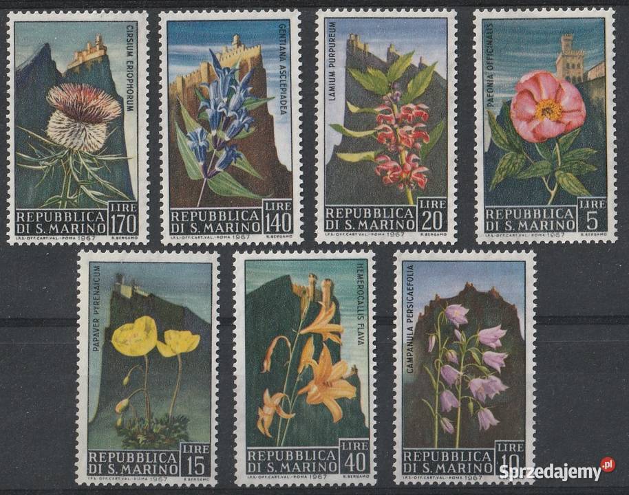 SAN MARINO ROŚLINY 1967 CZYSTE Łódź