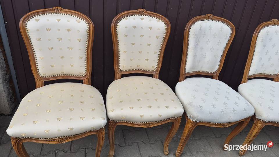 Stylowe solidne krzesła dębowe tapicerowane 6 98cm Sypniewo