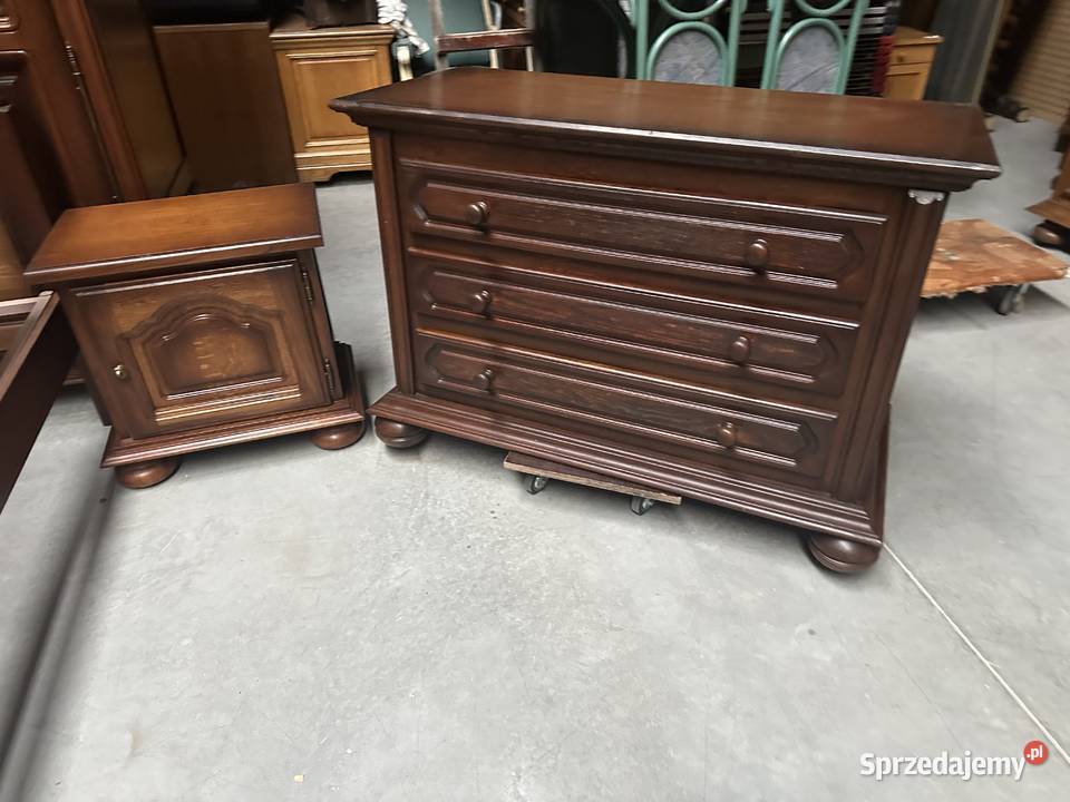 Dębowa sypialnia łóżko 140 szafa 210 szafki Sławoszewek