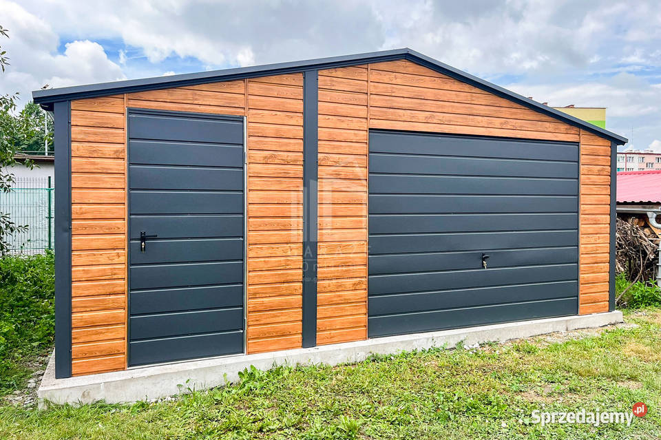 Garaż Blaszany 6x6m Brama uchylna Drzwi 3x okno Opole