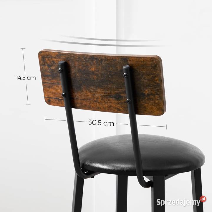 Hokery zestaw 2 rustykalny brąz z czarnym 100cm Ruda Śląska sprzedam