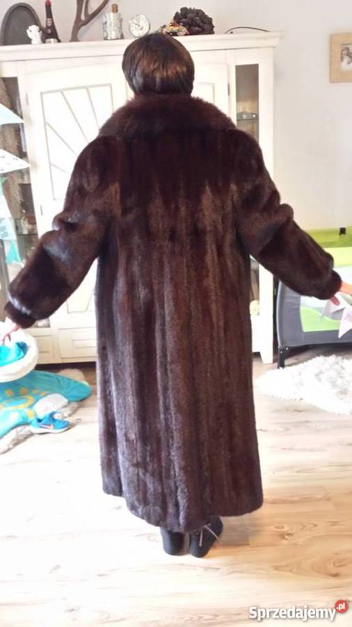 Piekny Dlugi Plaszcz Futro Z Norek Nowy Kurtki i płaszcze Kruszwica sprzedam