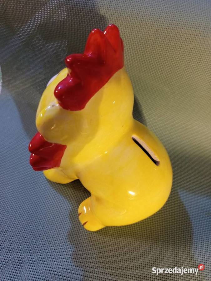 Urocz ceramiczna skarbonka Żółty Lew z gumową mazowieckie Warszawa