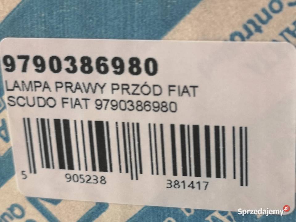 LAMPA PRAWY PRZÓD FIAT SCUDO 19962006 NOWA lubelskie sprzedam