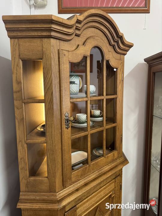 Dębowa witryna rogowa podświetlana warmińsko-mazurskie Ełk