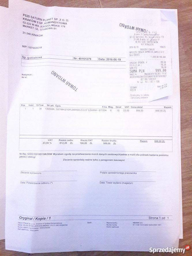 Elektryczna deskorolka SKYMASTER 2 Wheels 65 BT Części i akcesoria Liszki