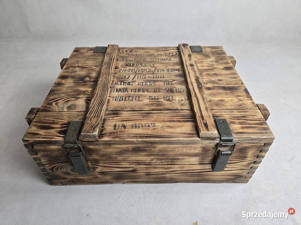 Skrzynia wojskowa drewniana 68x58x28 świetna Gdynia