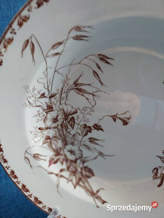 Antyczny talerz głęboki 2 Sarreguemines UC sprzedam