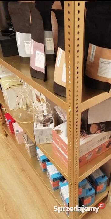 Regał metalowe skręcane w kolorze złotym Kozienice