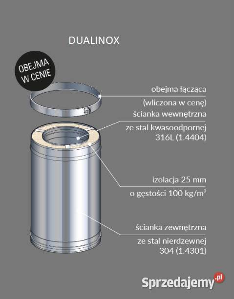 ED 1000180 DU komin systemowy izolowany fi 180 drewno Głogów