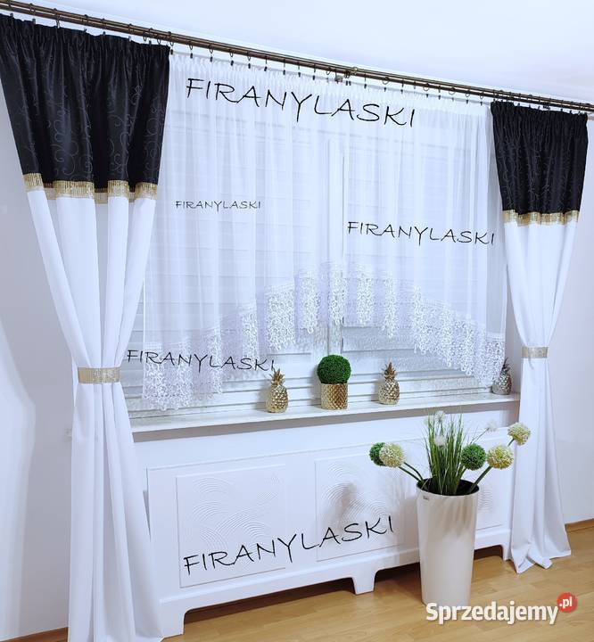 Firana 400x150 szeroka gipiura firanki do salonu Firany