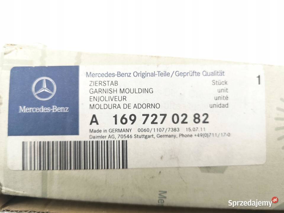 LISTWA DRZWI PRAWY PRZÓD WEW MERCEDES A W169 ORI osobowe lubelskie sprzedam
