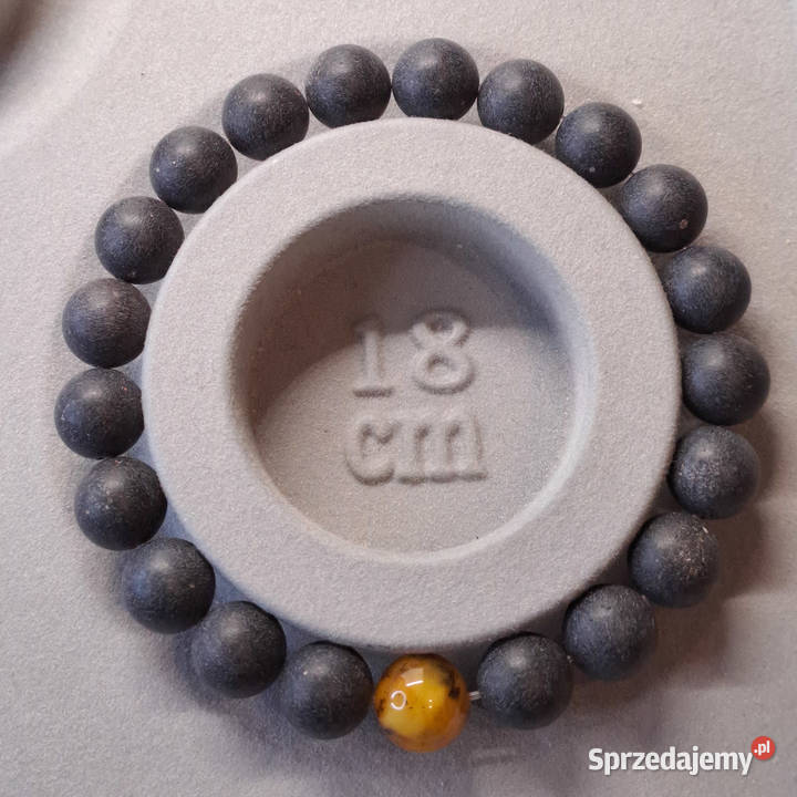 Bransoletka bursztyn bałtycki kulka czarna Warszawa sprzedam