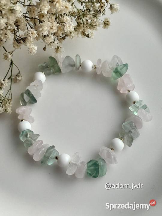 Bransoletka z kamieni naturalnych Kwarc różowy Bielsko-Biała sprzedam