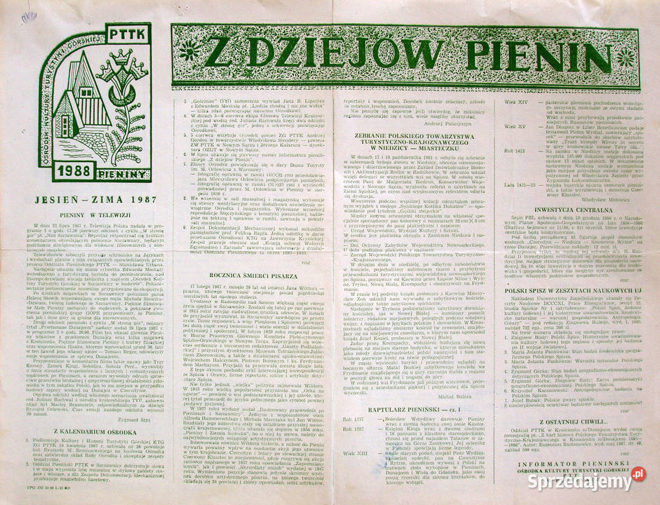 Z dziejów Pienin Informator KTG PTTK sprzedam