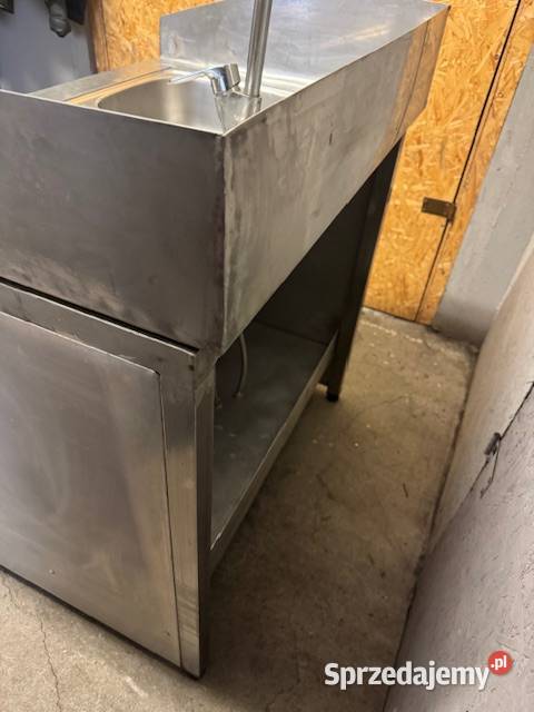 Zlew gastronomiczny dwukomorowy z szafką stal Głogówko
