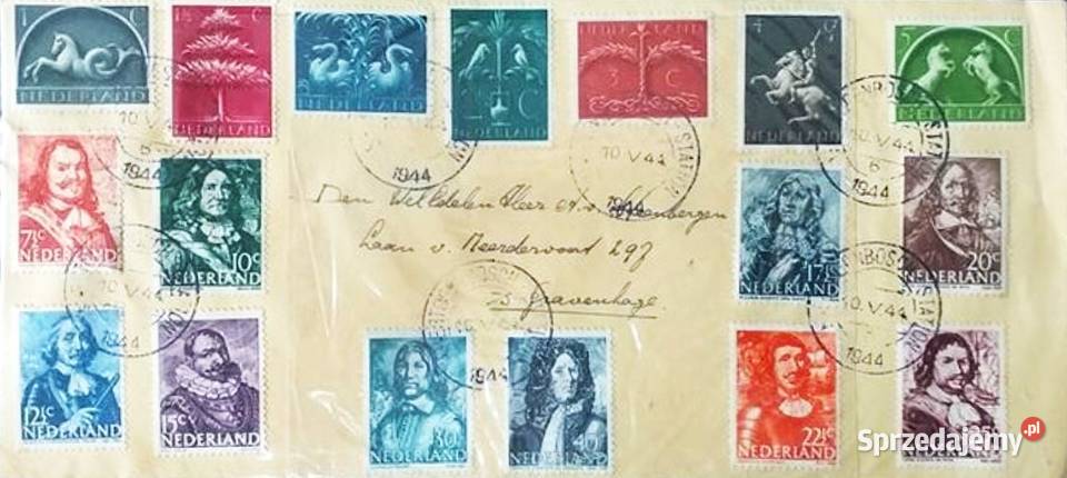 HOLANDIA 1944 okupacja niemiecka koperta wysyłka Filatelistyka Antyki, Sztuka, Kolekcje Człuchów