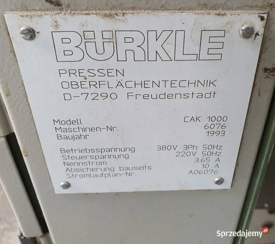 4walcowa nakładarka kleju BURKLE Wadowice sprzedam
