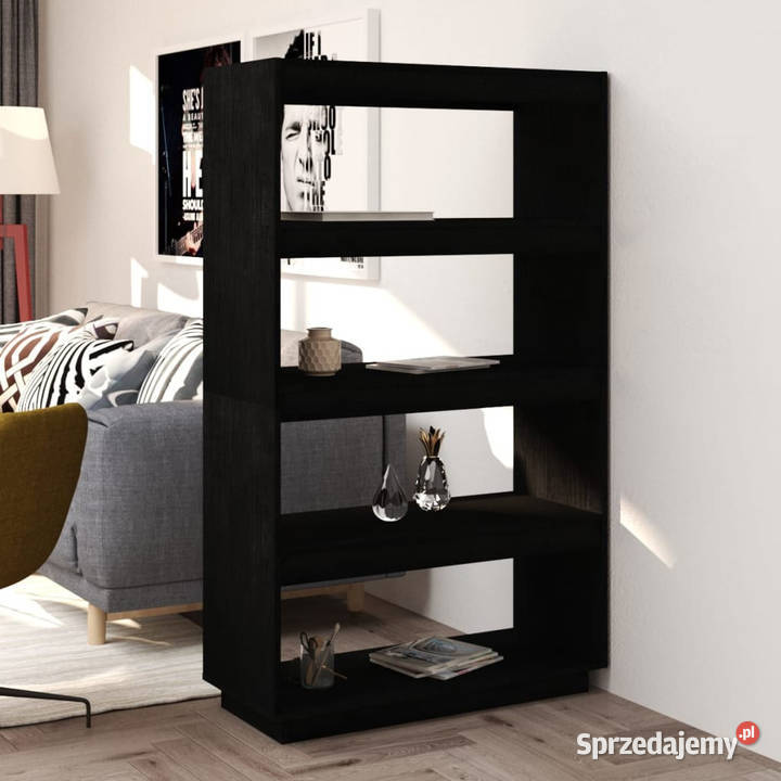 Regałprzegroda czarny 80x35x135 drewno sosnowe Warszawa